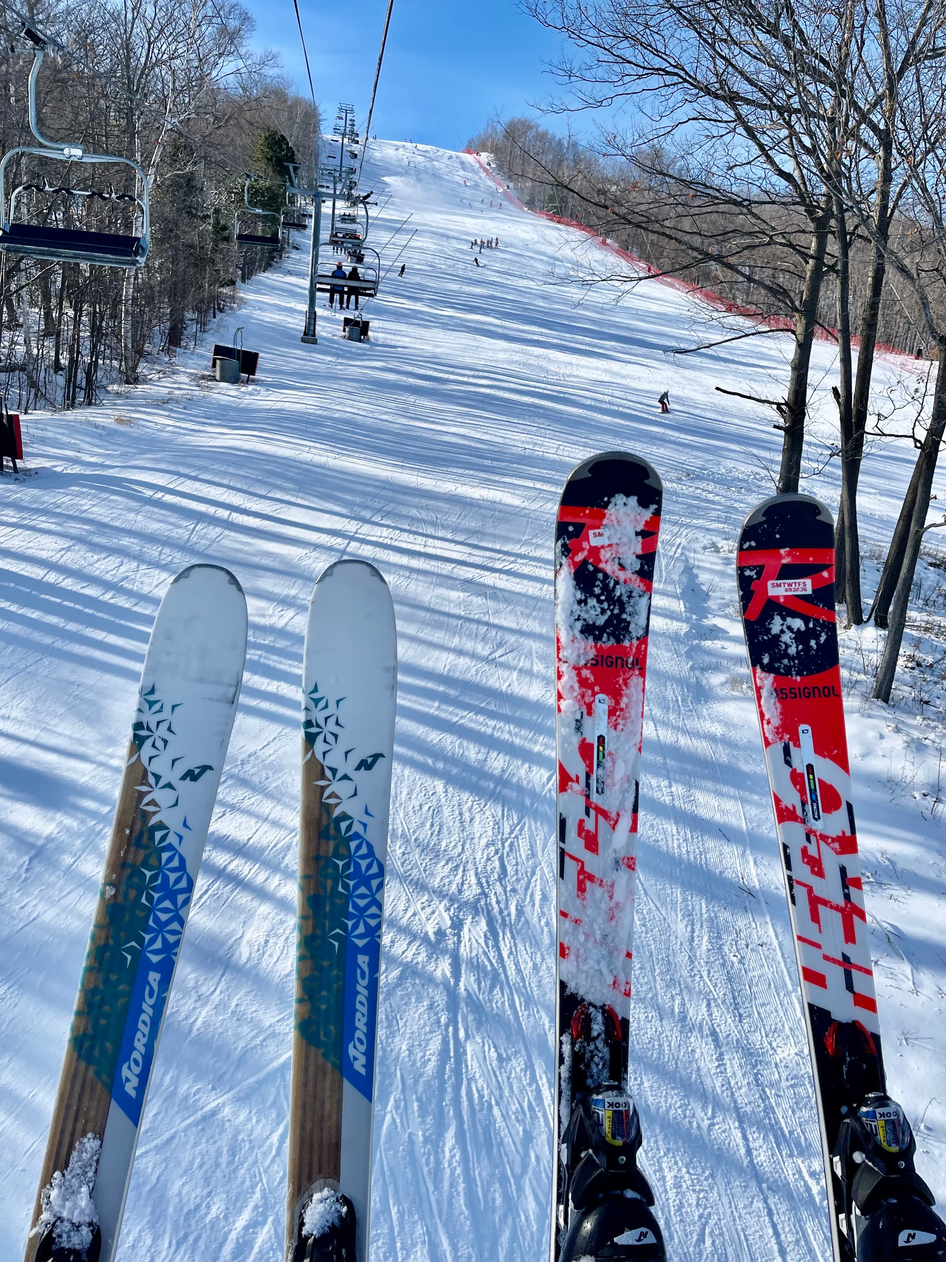 Skiing in pristine mountain conditions