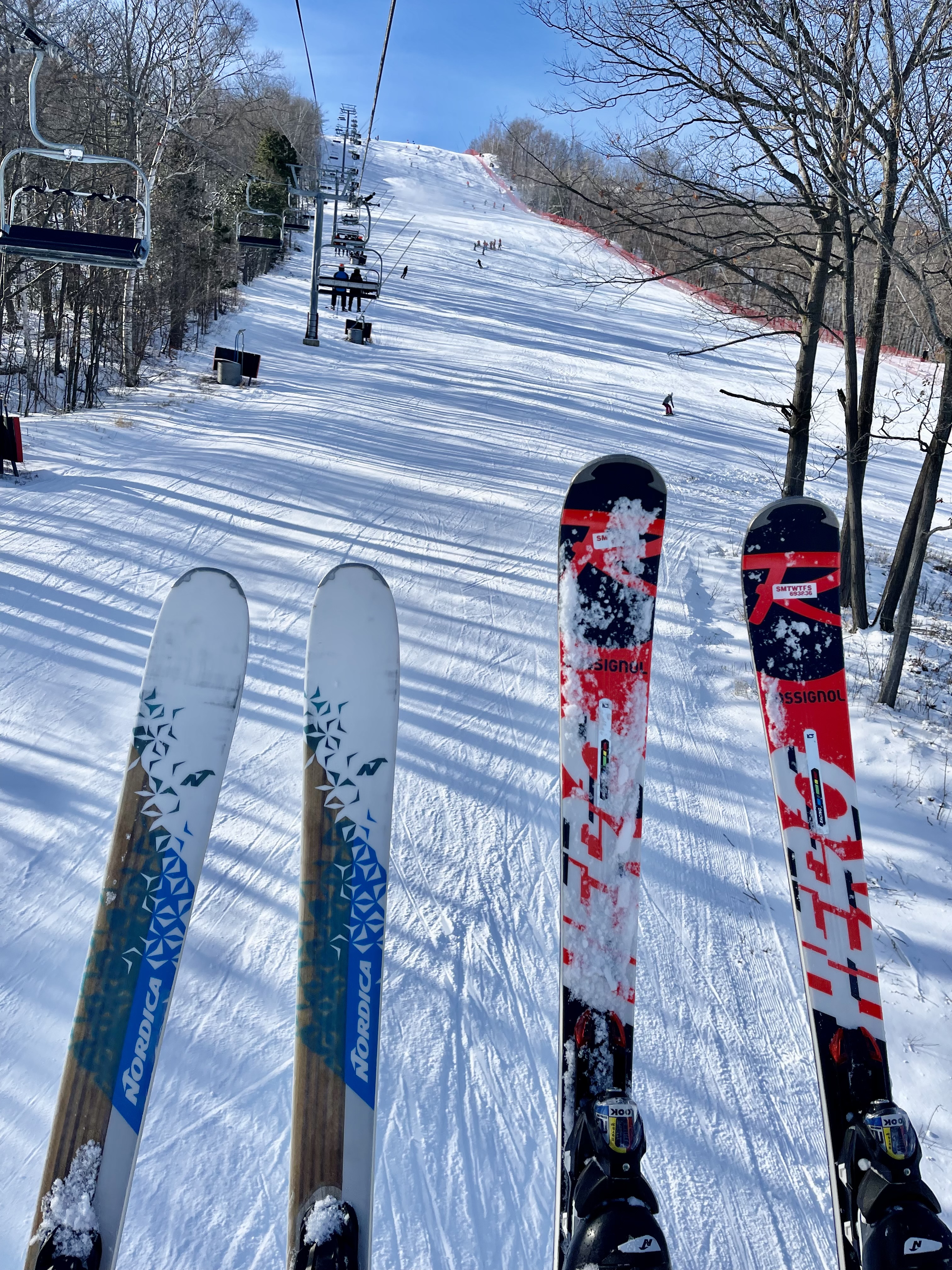 Skiing in pristine mountain conditions